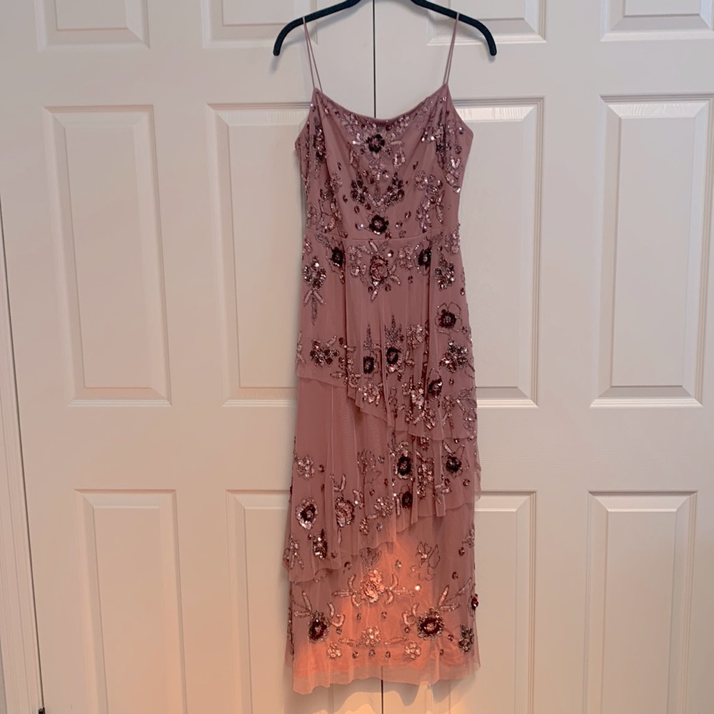 Adrianna Papell Sequin & Beaded Formal Dress Size 6